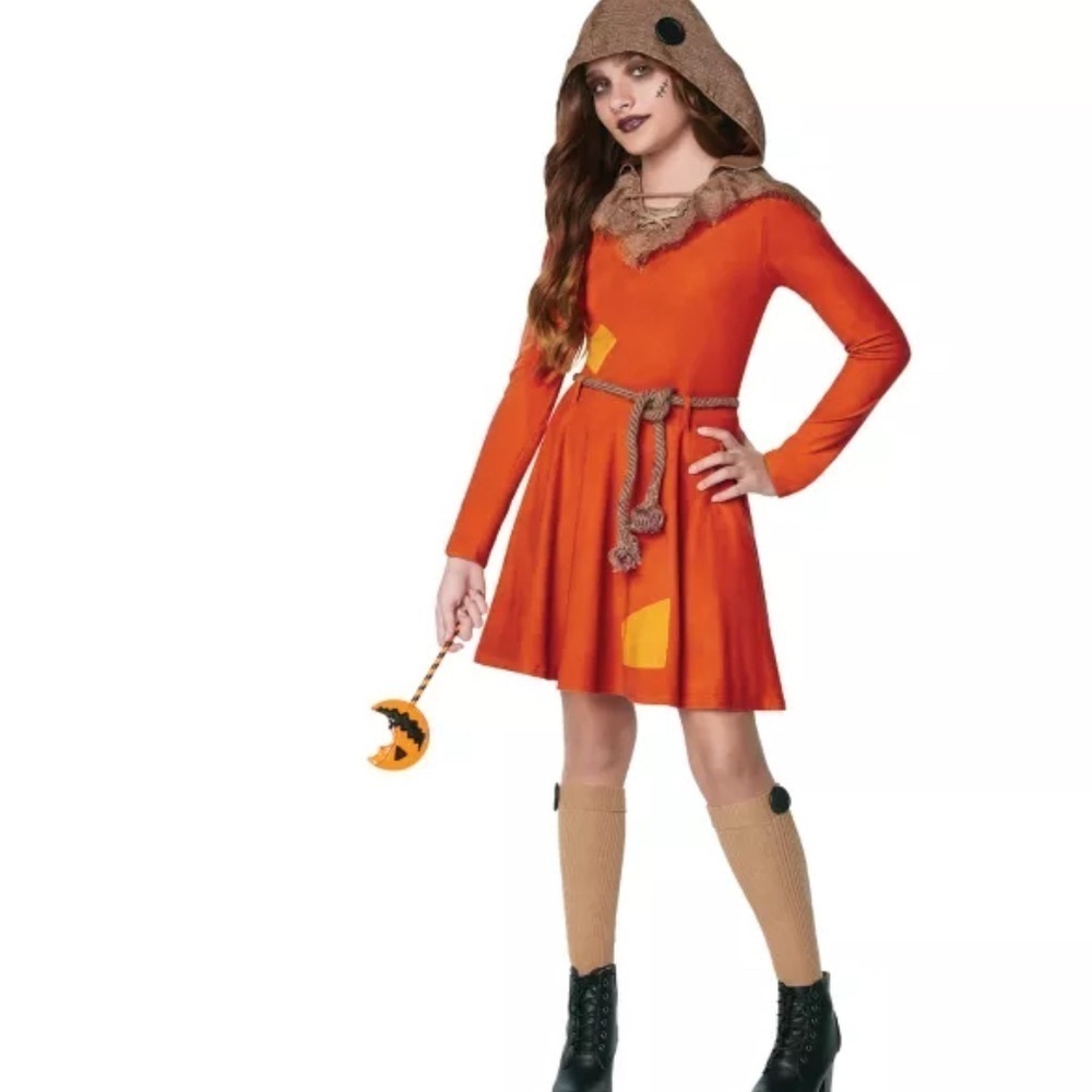 Spirit Halloween Sam Youth Dress Costume Size Medium and Bag Bundle.